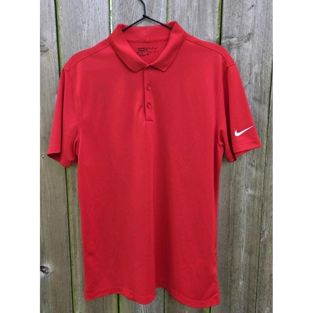 Nike Polo Men's Dri-FIT Micro Pique 2.0 Polo Red Golf Shirt,‎ Size Medium